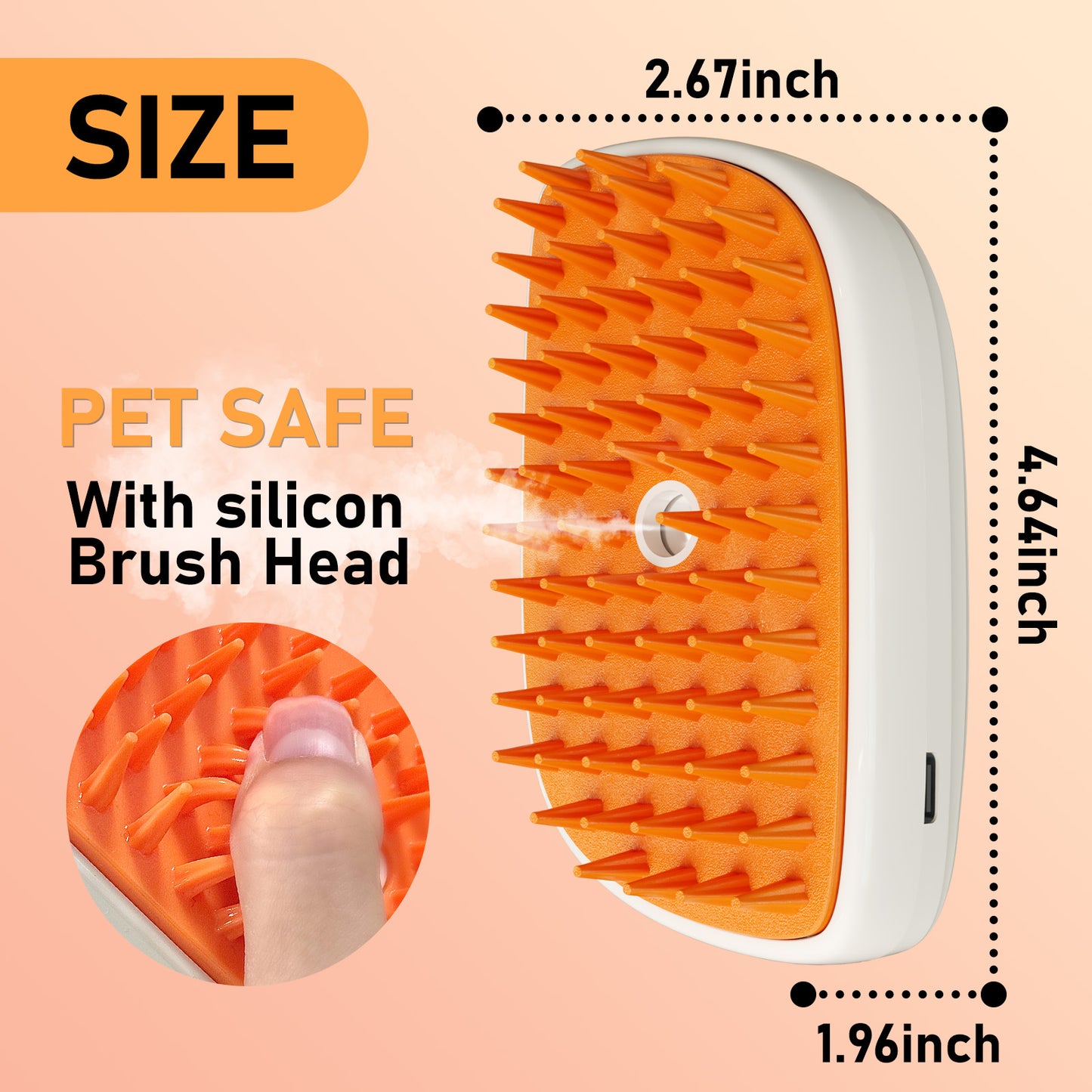 4-in-1 Pet Steam Grooming Brush