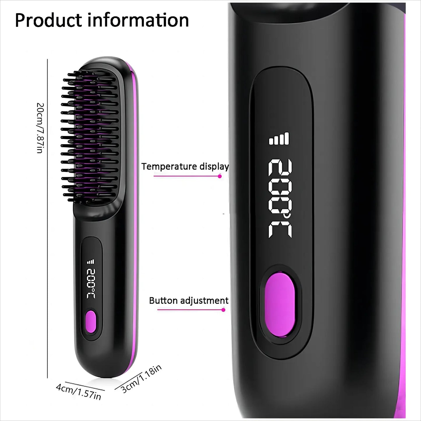 S7 Portable Cordless Hair Straightening Brush