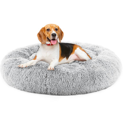 24" Plush Faux Fur Cat & Pet Bed