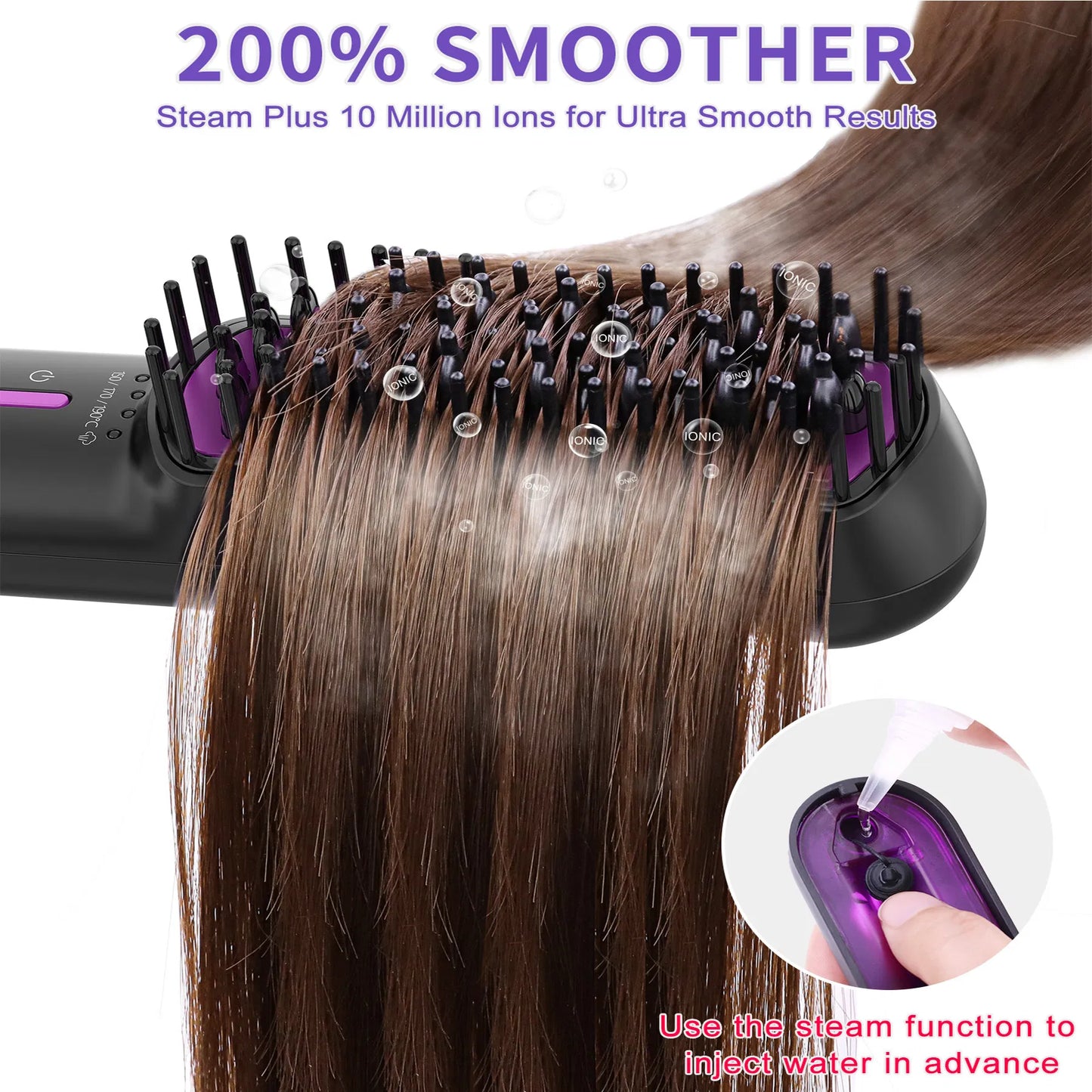 Ionic Steam Hair Straightening Brush