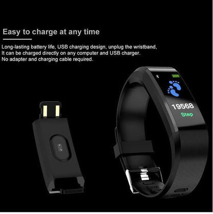 Smart Bracelet With Bluetooth Wristband Heart Rate Monitor