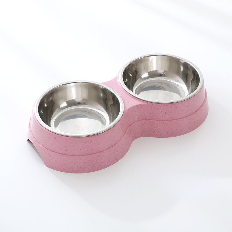 Double Stainless Steel Pet Food & Water Bowls