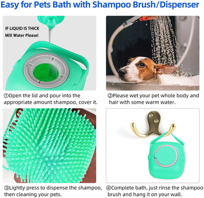 Pet Shampoo & Massage Grooming Brush