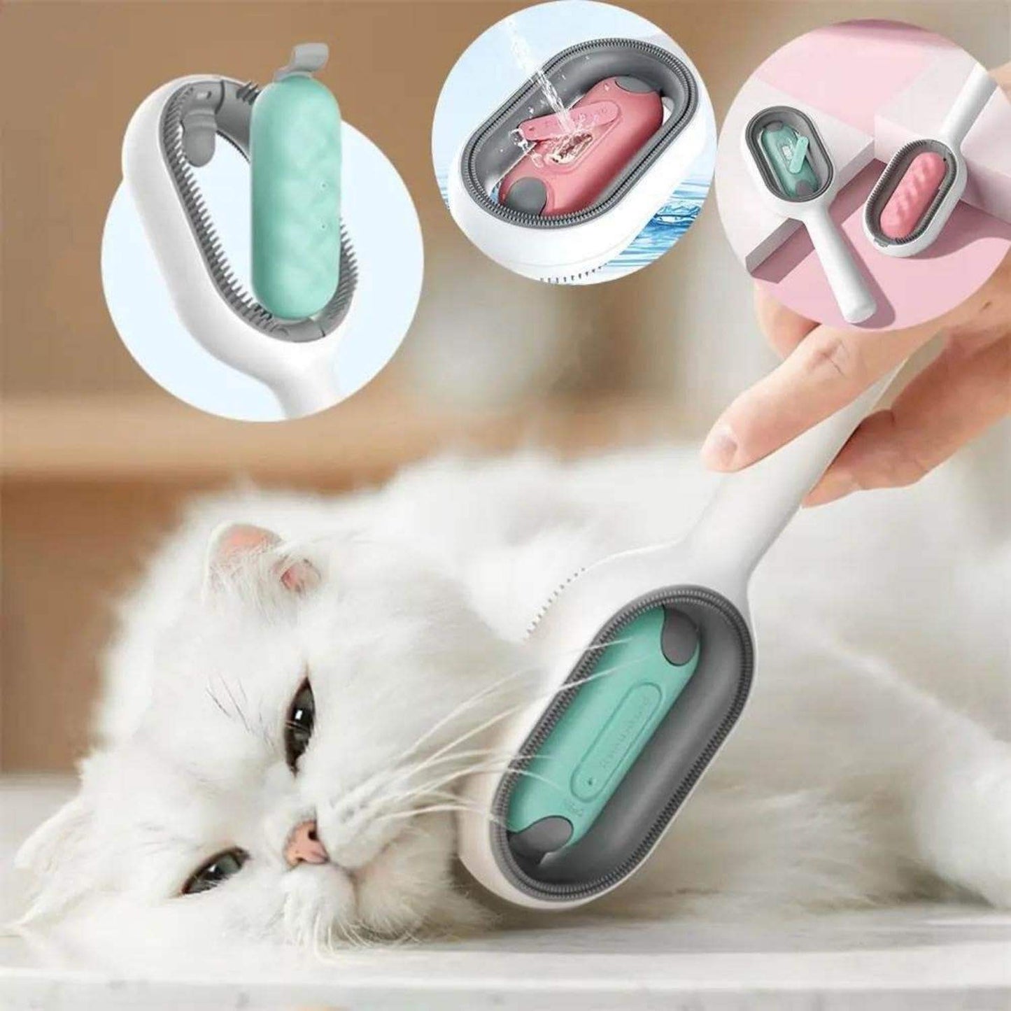 4-in-1 Cat & Dog Grooming Brush with Water