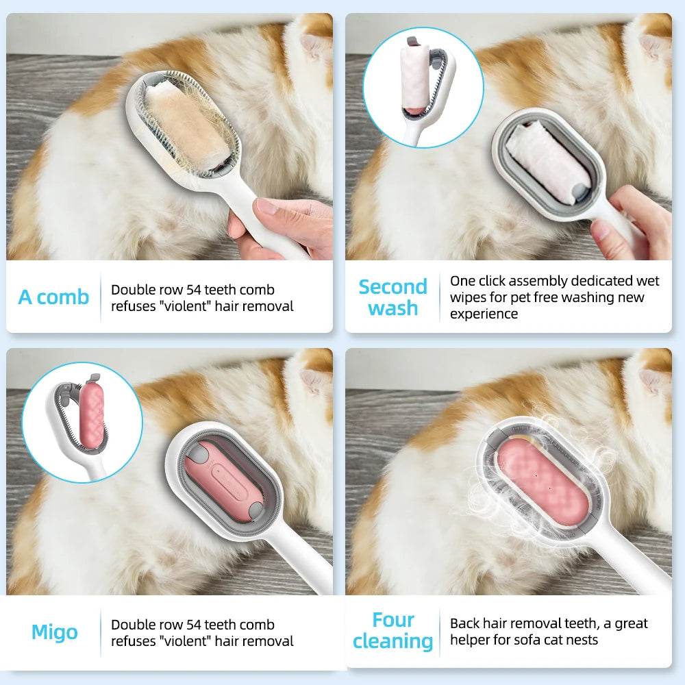 4-in-1 Cat & Dog Grooming Brush with Water