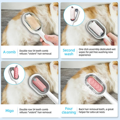 4-in-1 Cat & Dog Grooming Brush with Water