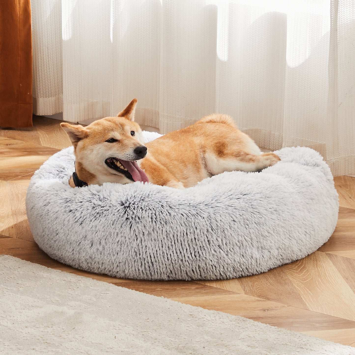 24" Plush Faux Fur Cat & Pet Bed