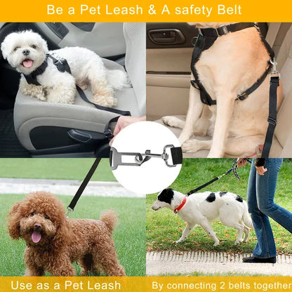 2-Pack Adjustable Pet Seat Belt Leash