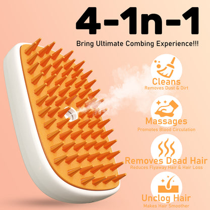 4-in-1 Pet Steam Grooming Brush