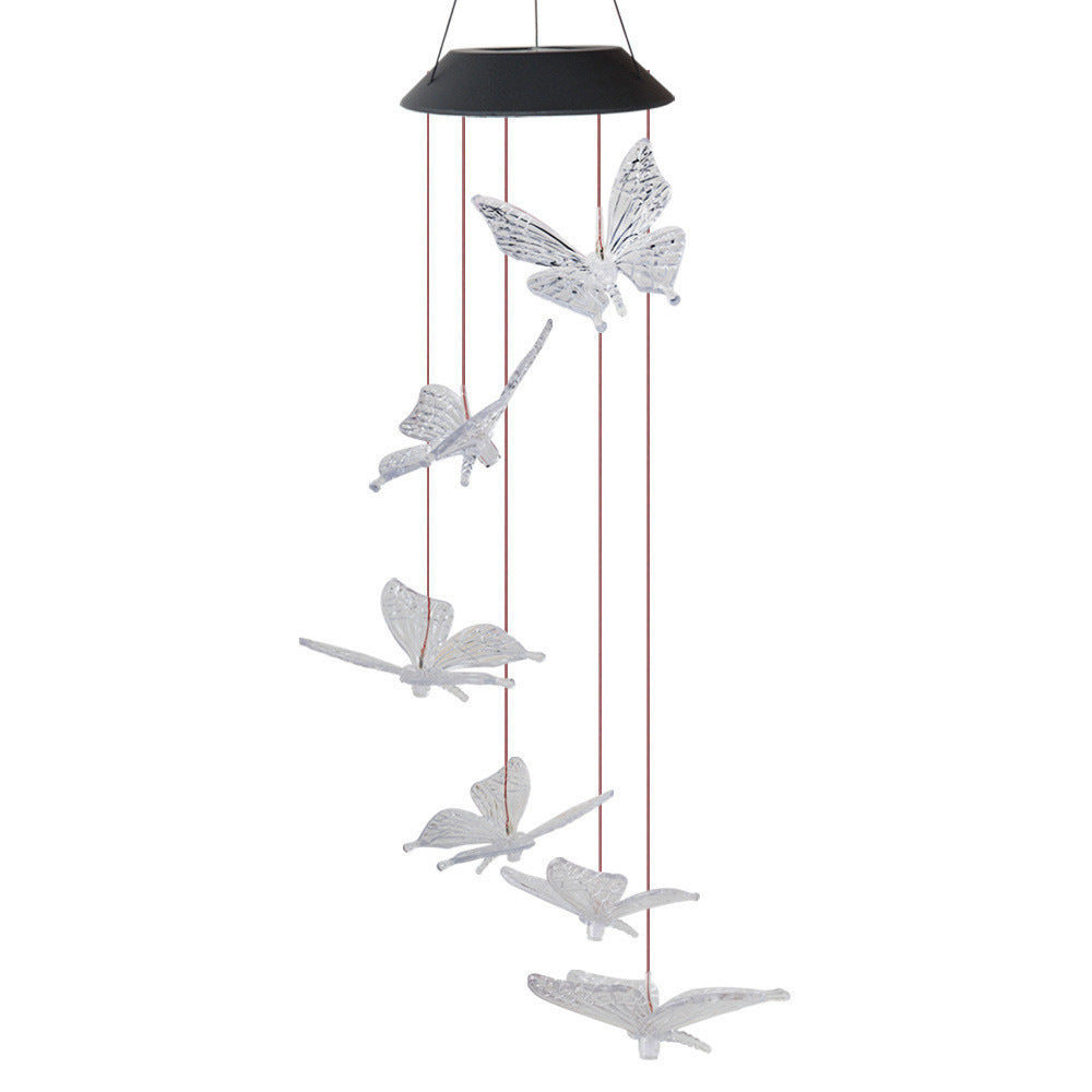 Color Changing Solar Power Hummingbird Wind Chime outdoor Light