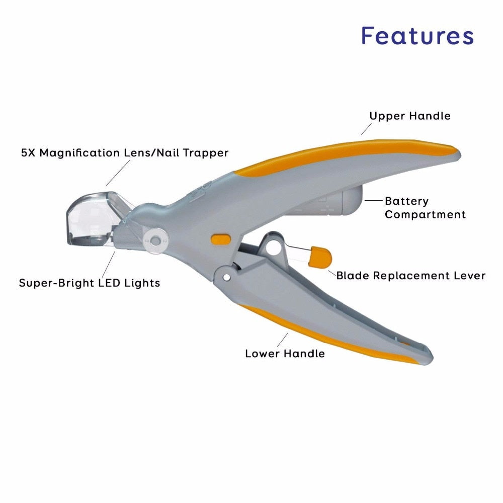 Pet nail clipper with light