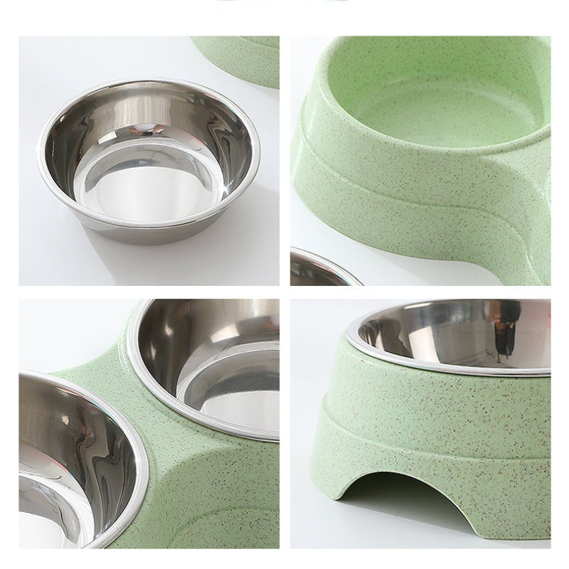 Double Stainless Steel Pet Food & Water Bowls