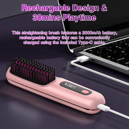 S7 Portable Cordless Hair Straightening Brush