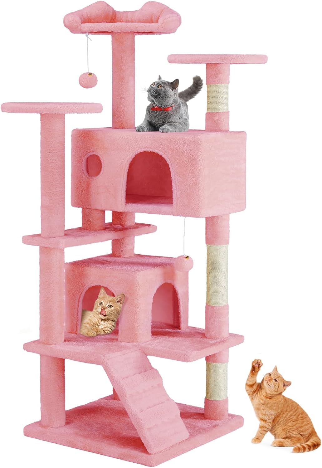 54" Multi-Level Cat Tree Tower with Toys