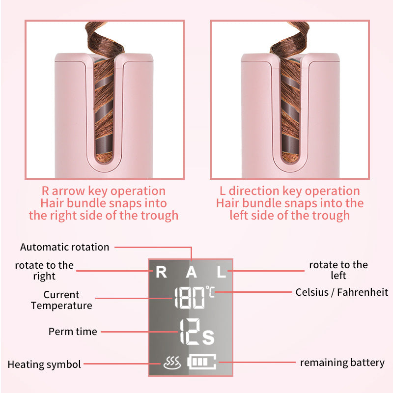 USB Wireless Automatic Ceramic Heating Curler