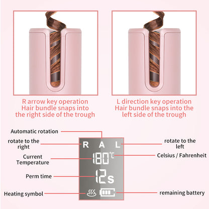USB Wireless Automatic Ceramic Heating Curler
