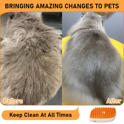 4-in-1 Pet Steam Grooming Brush