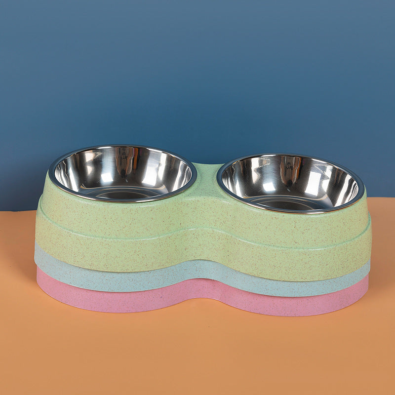 Double Stainless Steel Pet Food & Water Bowls