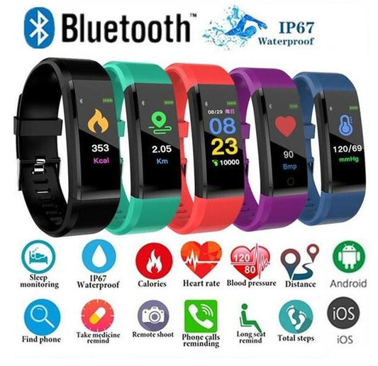 Smart Bracelet With Bluetooth Wristband Heart Rate Monitor