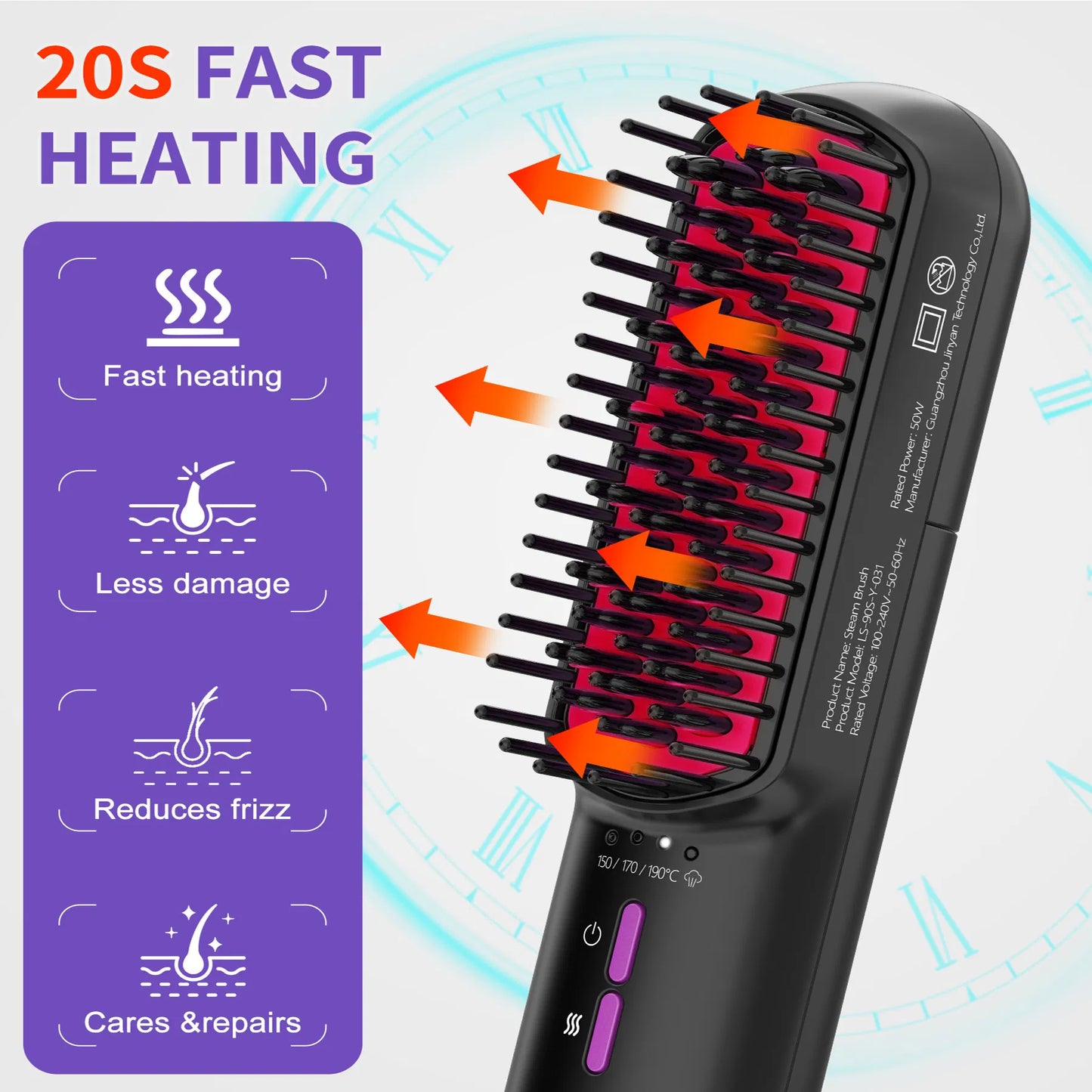 Ionic Steam Hair Straightening Brush