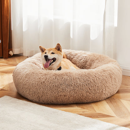 24" Plush Faux Fur Cat & Pet Bed
