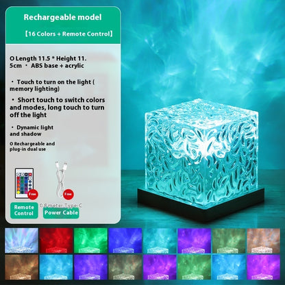 Water Ripple Effect Night Crystal Lamp