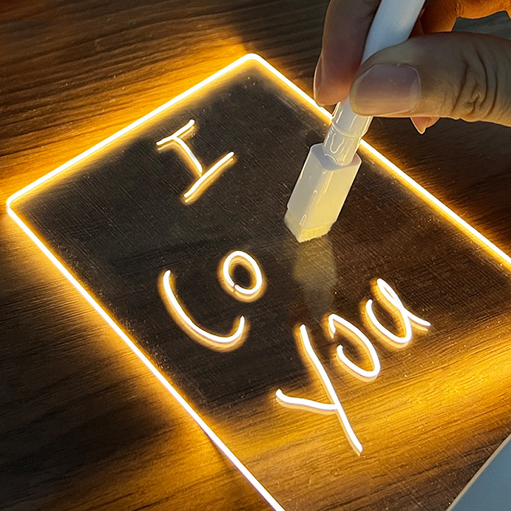 Creative USB Led Night Light Note Pen Board