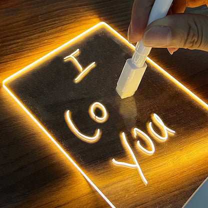 Creative USB Led Night Light Note Pen Board