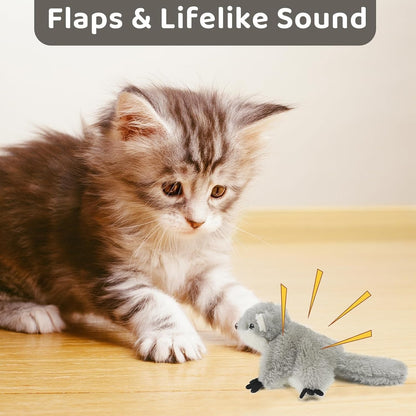 Rechargeable flapping  Squirrel Touch Activated Cat Toy