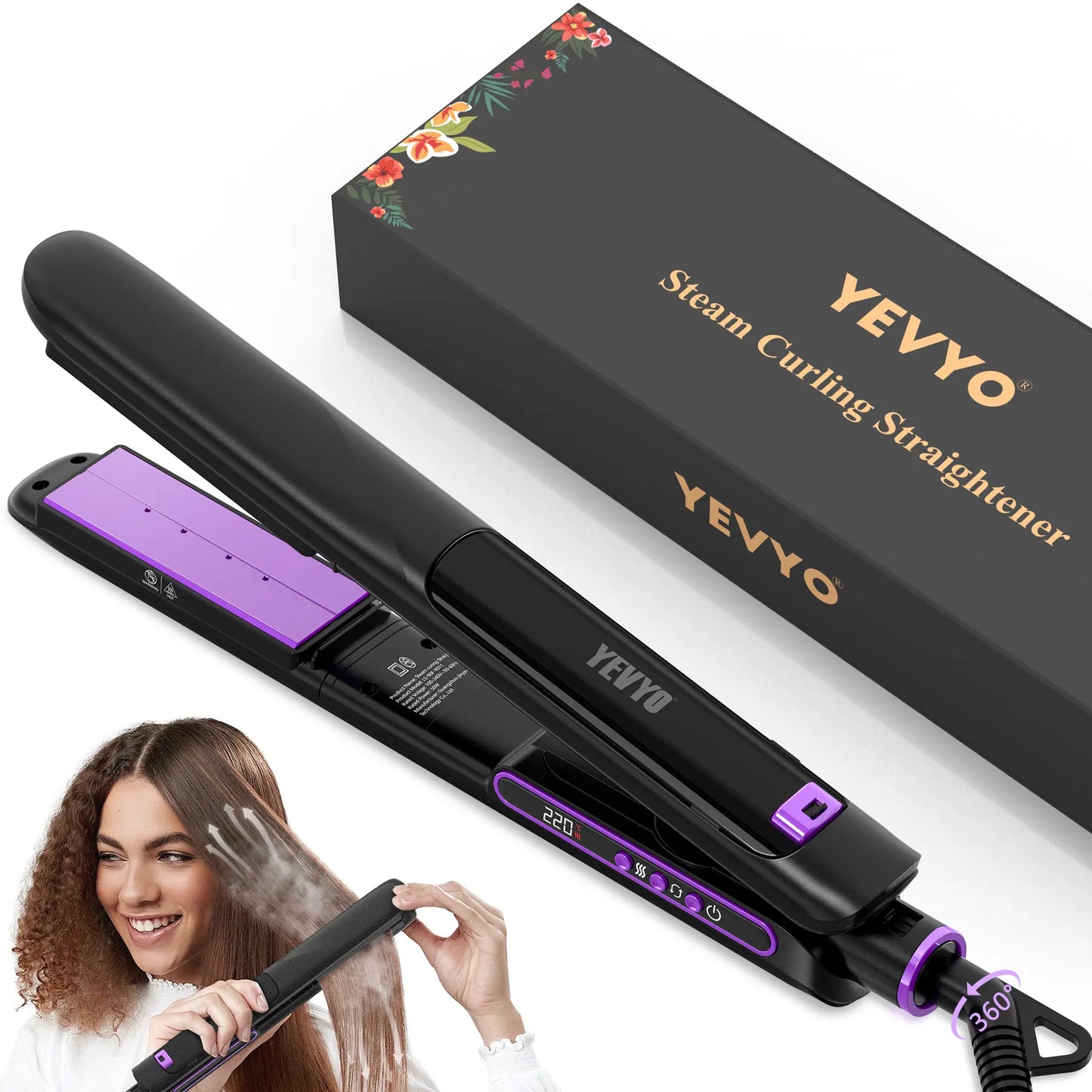 Steam Hair Straightener Titanium Flat Iron