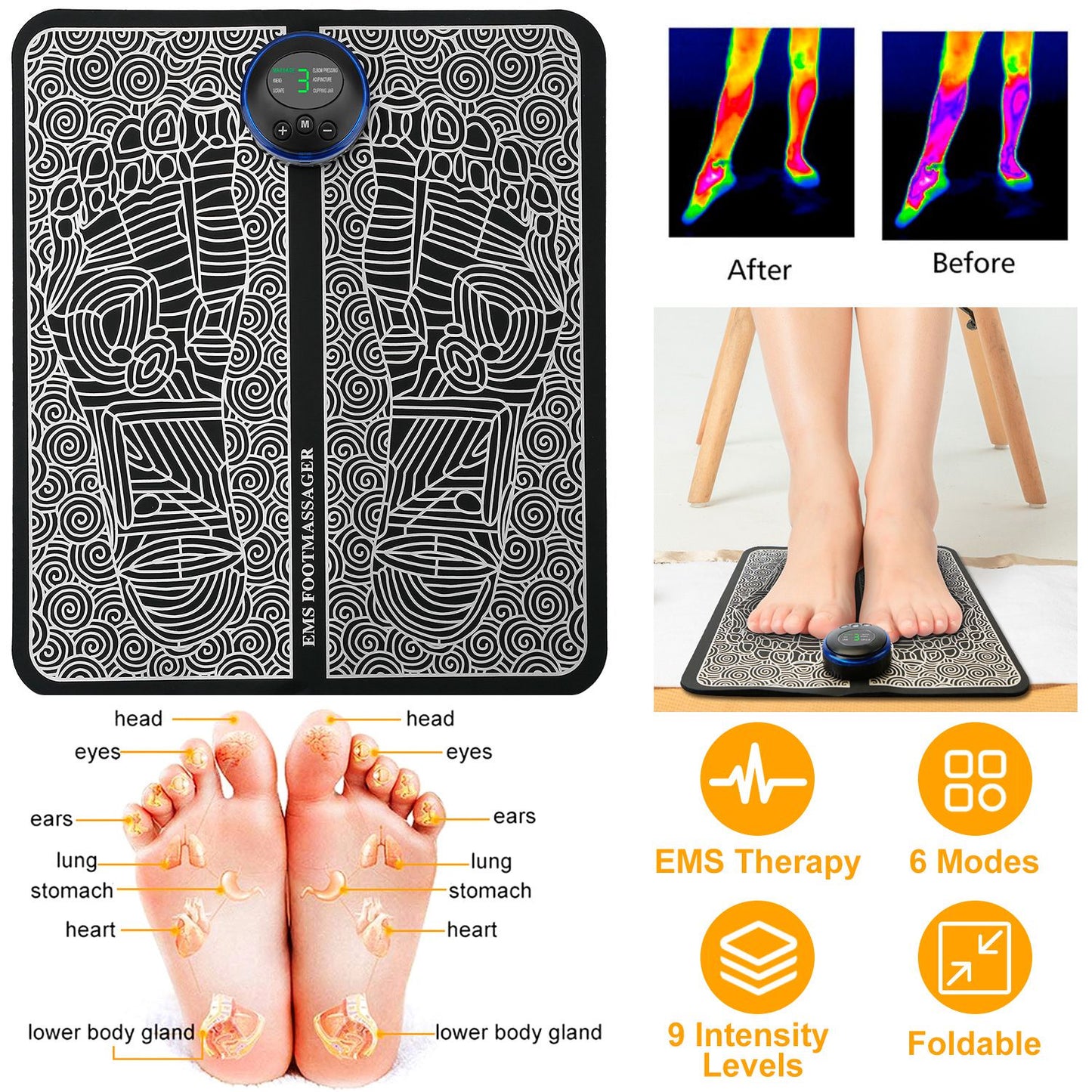 Electric Foot Massage Pad Stimulator