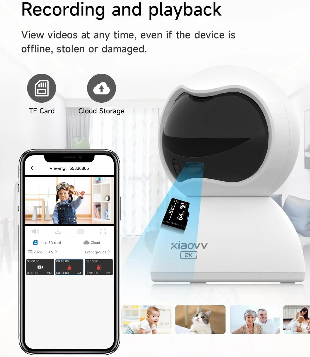 XIAOVV 2K Indoor WiFi Security Camera