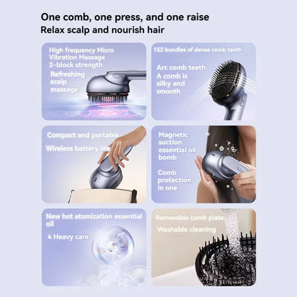 Electric Scalp Massage Brush with Hair Oil