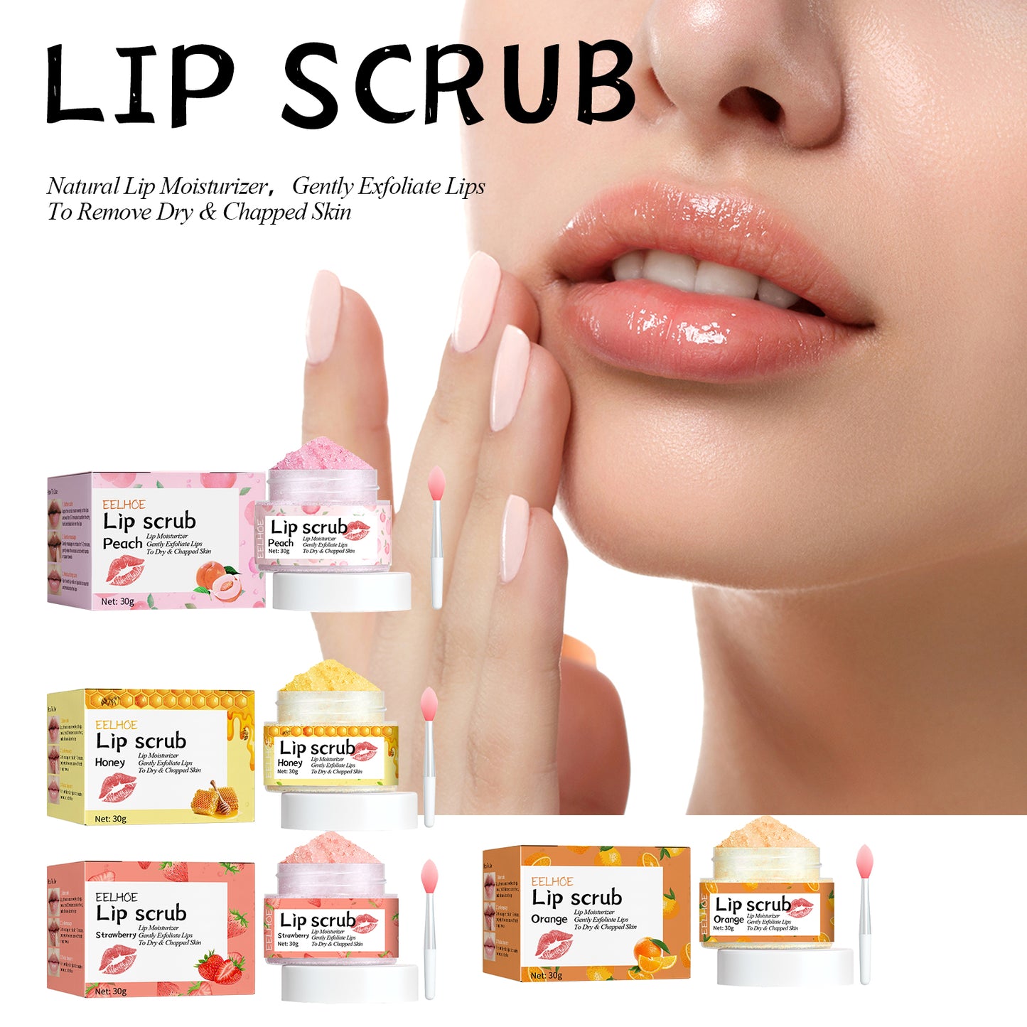 EELHOE Strawberry Lip Scrub