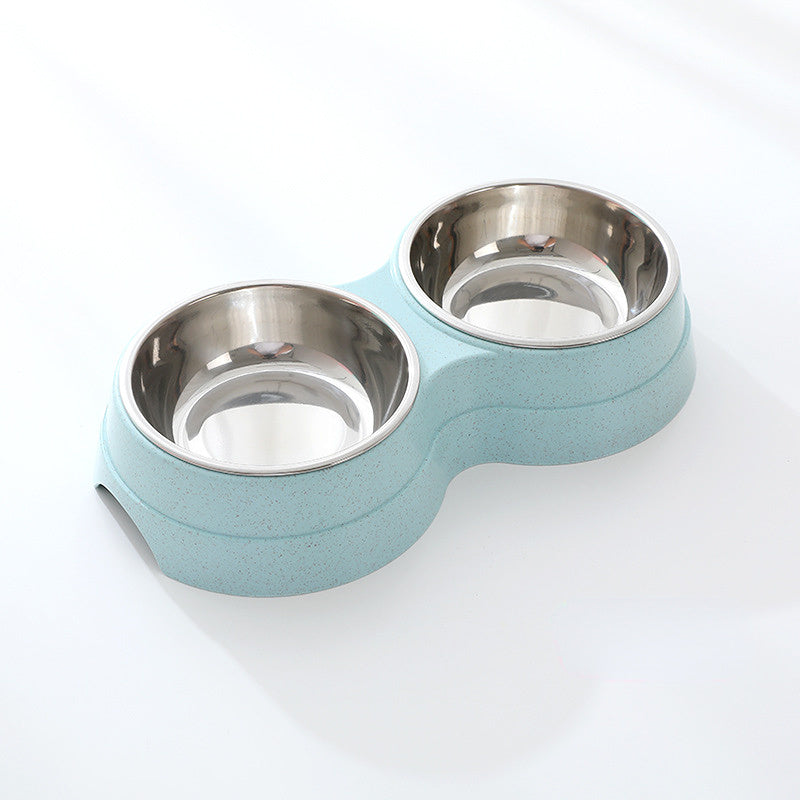 Double Stainless Steel Pet Food & Water Bowls