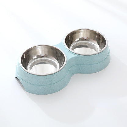Double Stainless Steel Pet Food & Water Bowls