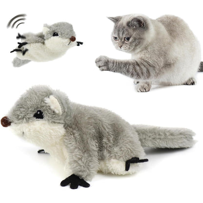 Rechargeable flapping  Squirrel Touch Activated Cat Toy