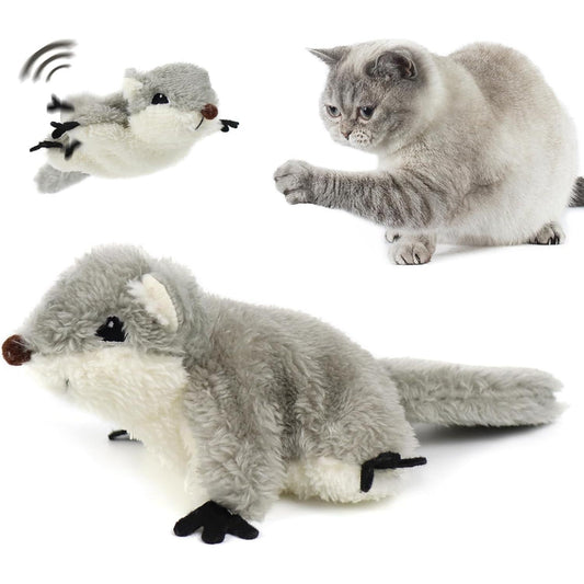 Rechargeable flapping  Squirrel Touch Activated Cat Toy