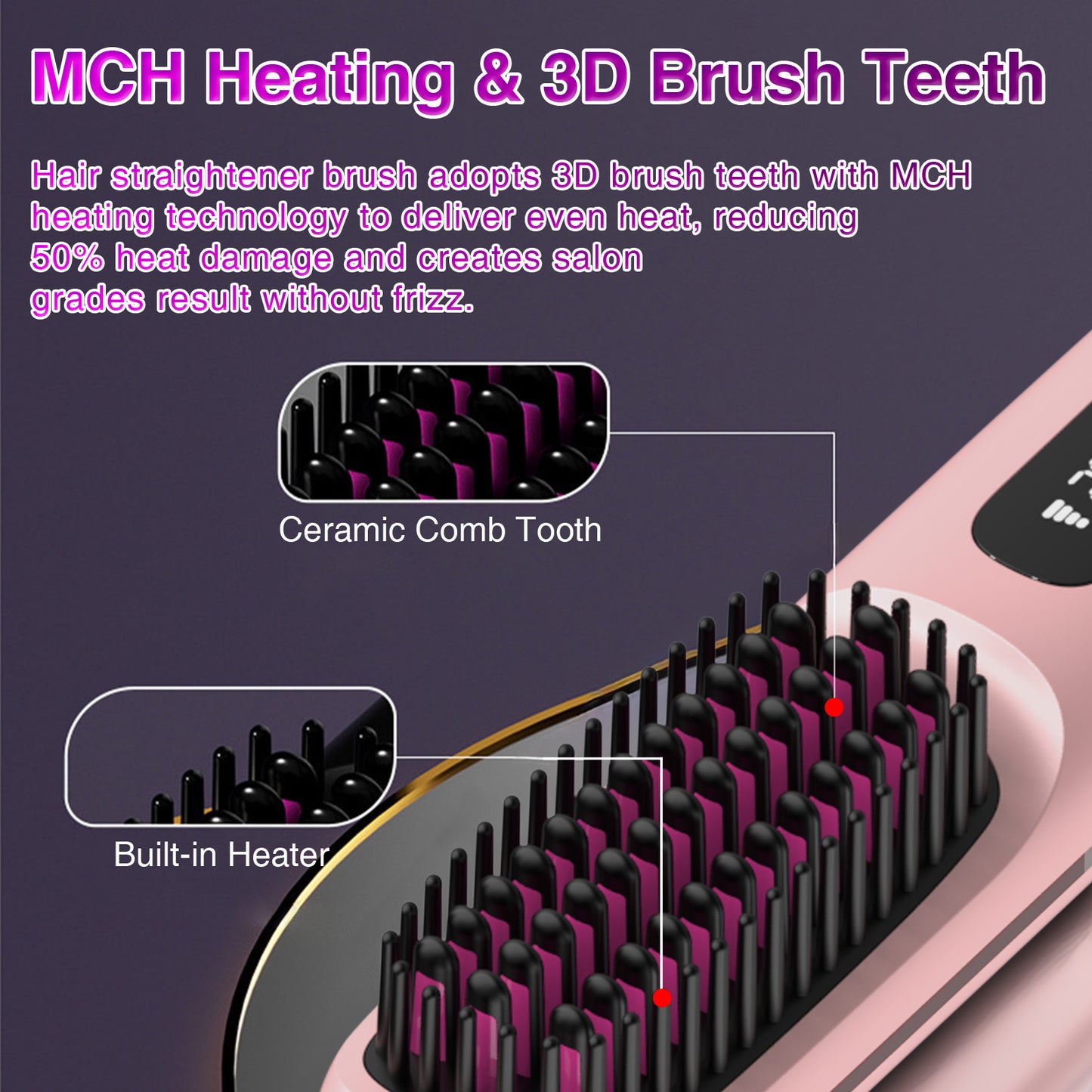 S7 Portable Cordless Hair Straightening Brush
