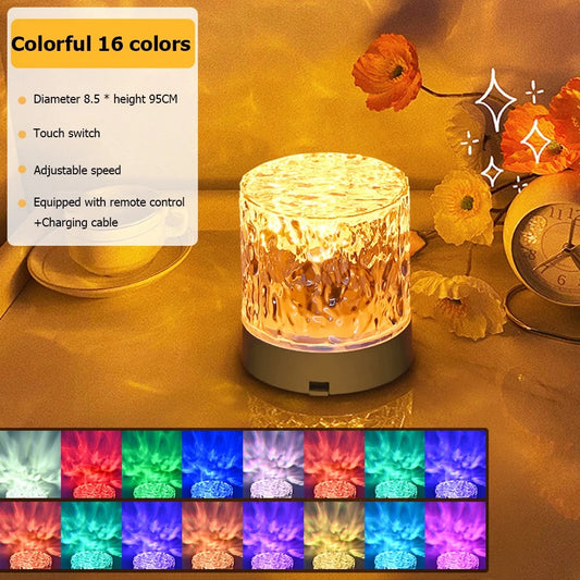 Water Ripple Effect Night Crystal Lamp