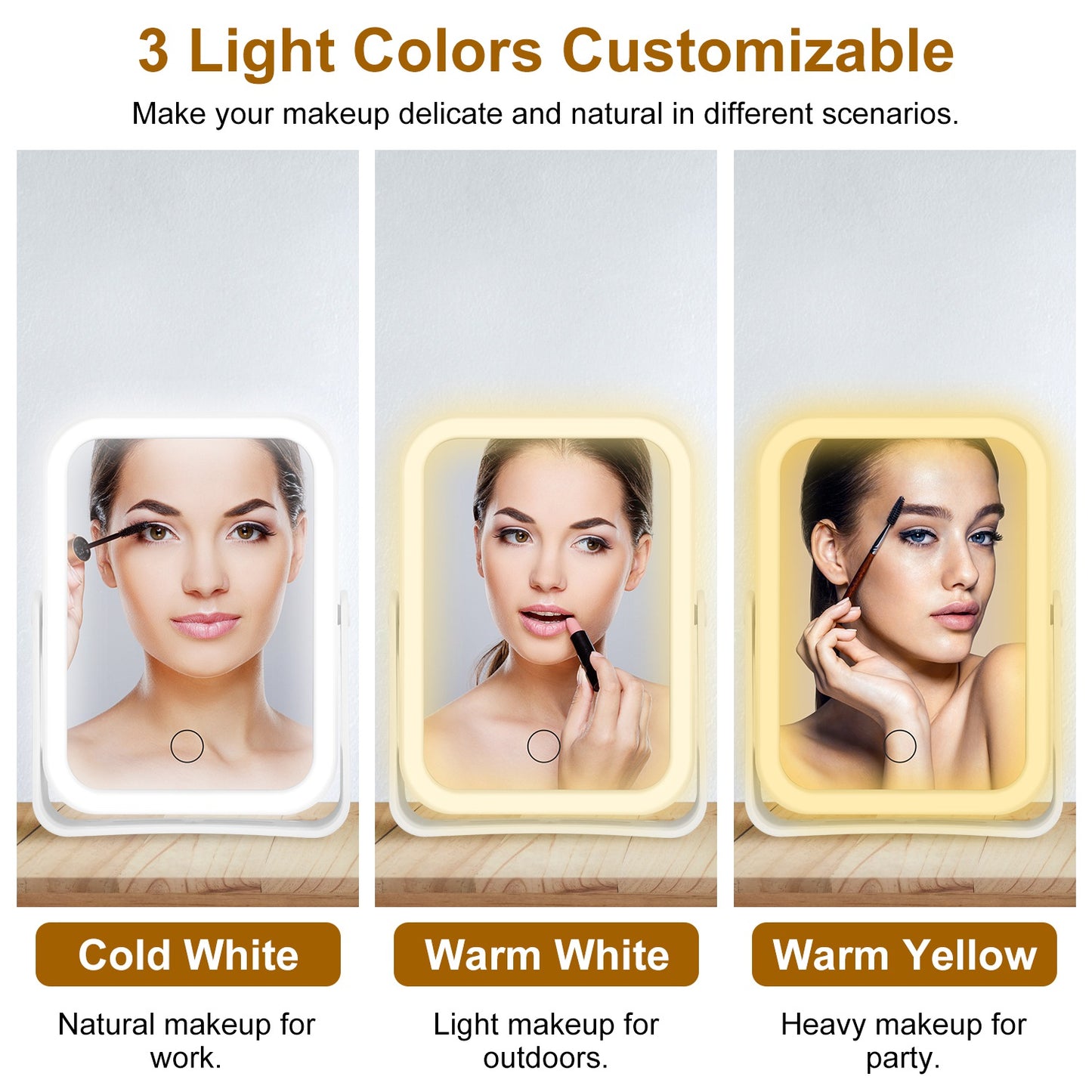 10X Magnifying LED Travel Makeup Mirror