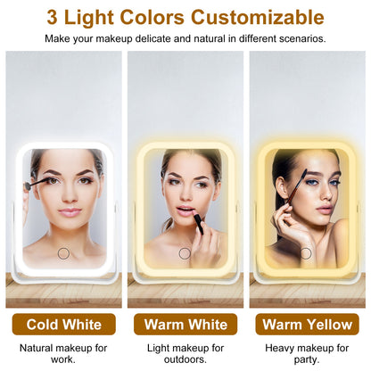 10X Magnifying LED Travel Makeup Mirror
