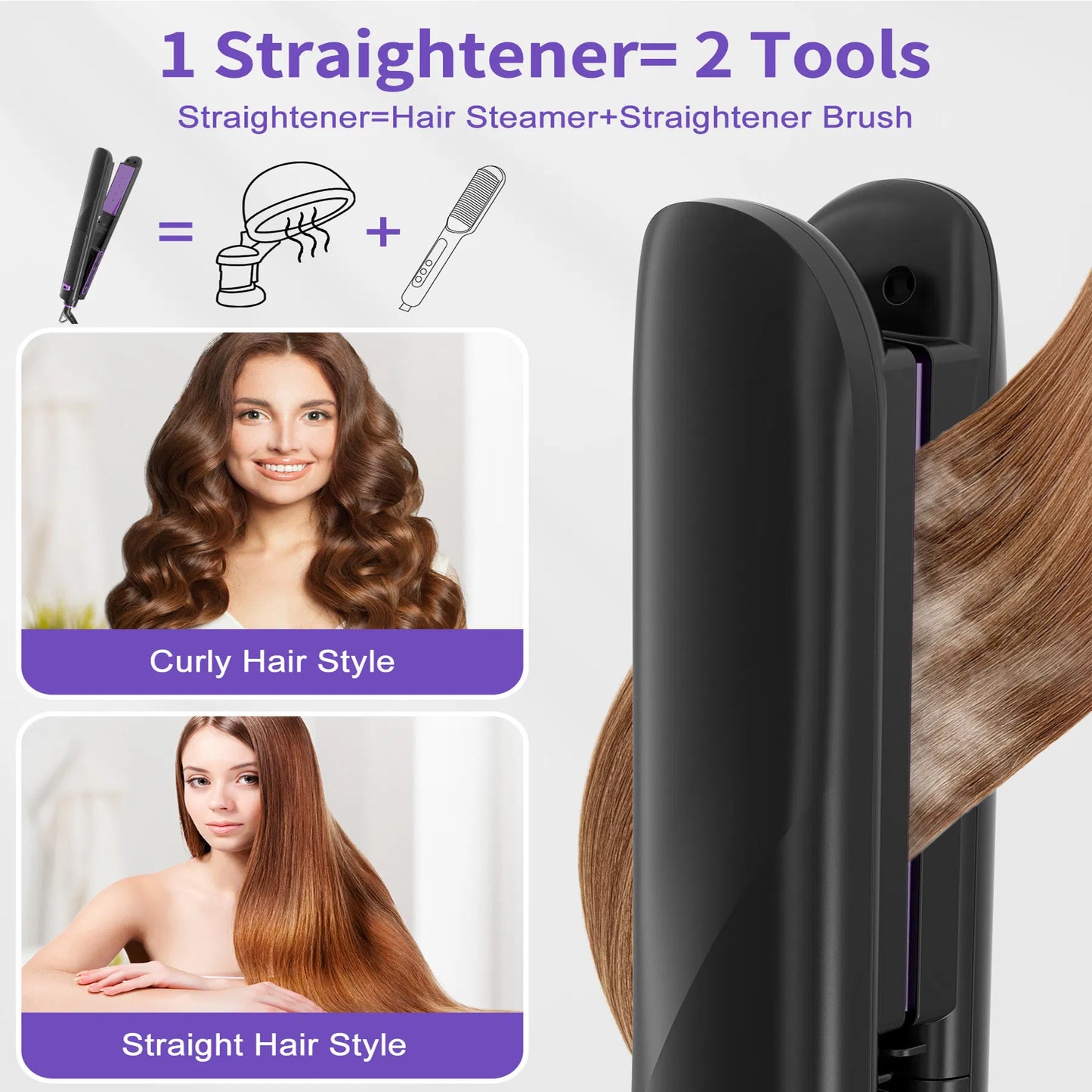 Steam Hair Straightener Titanium Flat Iron