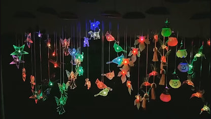 Color Changing Solar Power Hummingbird Wind Chime outdoor Light